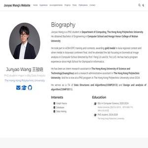 Junyao Wang's Website