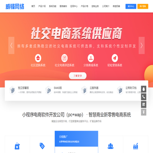 威锋网络专注于为企业提供移动互联网解决方案；公司的主营业务：高端企业网站定制开发、手机APP系统开发，微信小程序系统开发，分销商城、定制开发等互联网业务，为广大企业、商家开启互联网板块业务的接入，不断更新迭代，公司始终秉承着以客户体验为第一需求，即时响应为服务核心，为更多的企业在互联网这条路继续保驾护航！