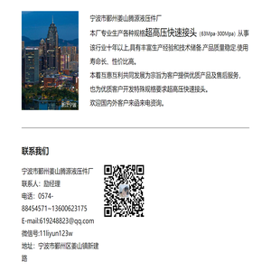 超高压快速接头-宁波市鄞州姜山腾源液压件厂
