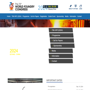 THE 75th WORLD FOUNDRY CONGRESS