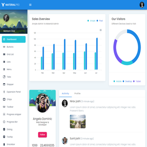 Material Pro Free Angular Admin Template by WrapPixel