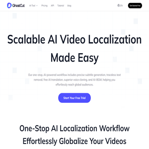 GhostCut: AI Subtitle Generation, Removal, Translation & Dubbing
