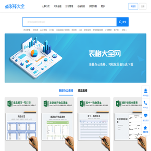表格大全网-精选办公表格,可视化图表极速下载