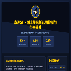 私服奇迹 - 奇迹SF剑士旋风斩范围控制与伤害提升实战指南
