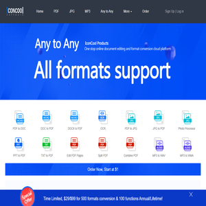 Any to Any Converter Online - Convert PDF, DOC, HTML, JPG, MP3 to/from 100+ Formats & OCR