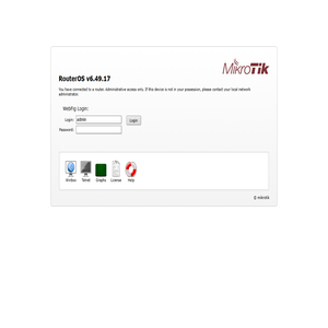 RouterOS router configuration page