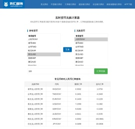 汇率查询_货币汇率换算_外汇外币兑换汇率计算器_今日汇率换算 外汇查询