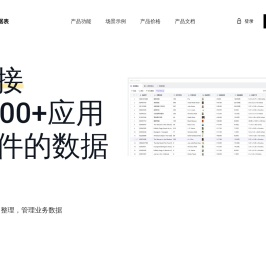 集简云数据表轻松连接1000+款应用软件数据，构建企业无代码云数据库.