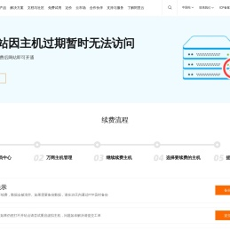 阿里云万网虚机过期页面